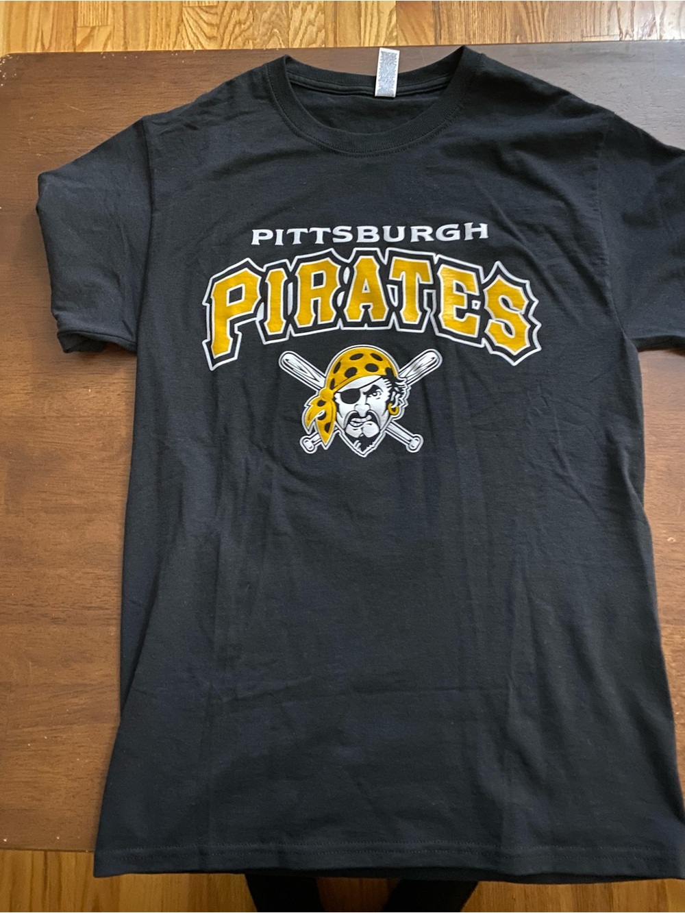 Jerzees Black Pittsburgh Pirates Graphic Tee with Yellow Accent